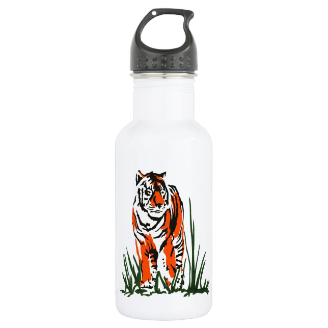 Tiger Silkscreen Edelstahlflasche (Vorderseite)