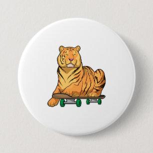 Tiger Skater Skateboard Button