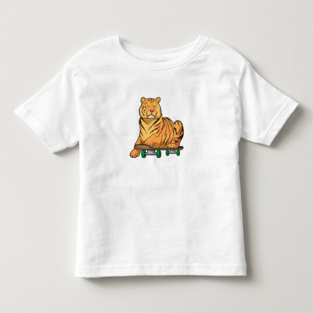 Tiger Skater Skateboard Kleinkind T-shirt (Vorderseite)