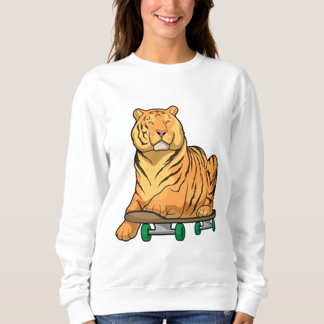 Tiger Skater Skateboard Sweatshirt (Vorderseite)