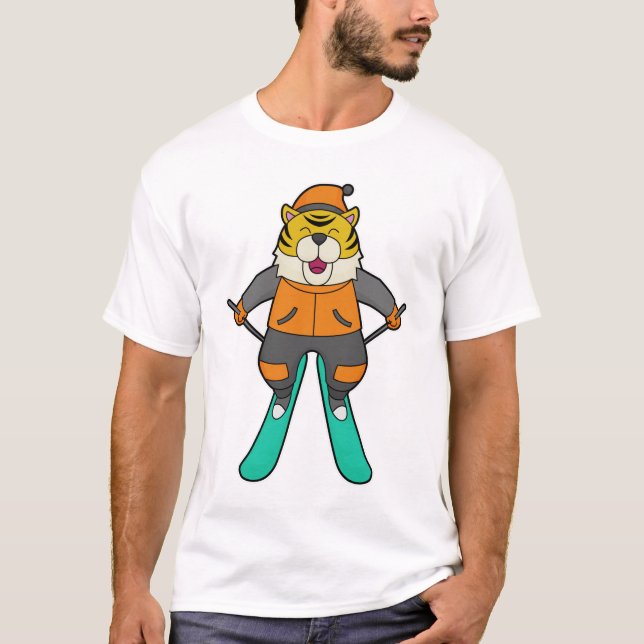 Tiger Skier Ski T-Shirt (Vorderseite)