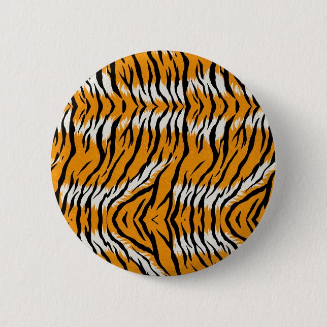 Tiger Skin Animal Print Design Button (Vorderseite)