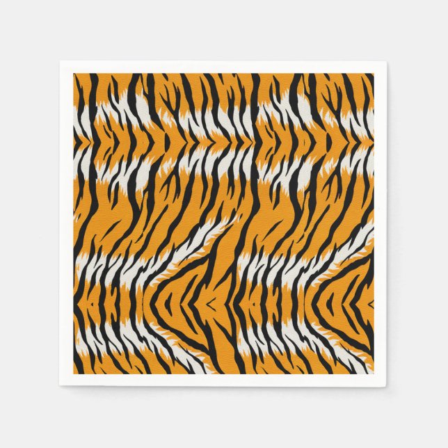 Tiger Skin Animal Print Design Serviette (Vorderseite)