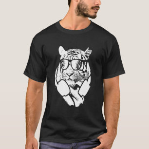 Tiger Sonnenbrille Kopfhörer Party Music Tiger Fan T-Shirt