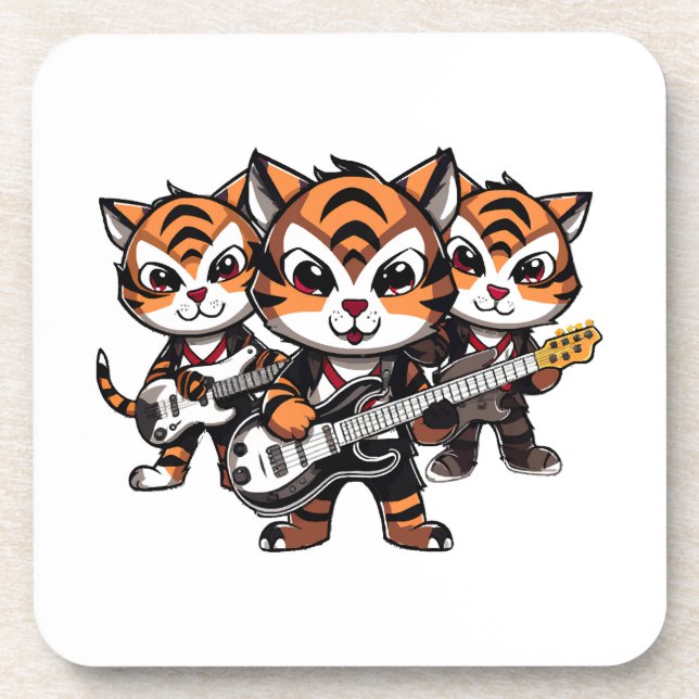 Tiger spielen Band Getränkeuntersetzer (Vorderseite)