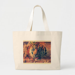 Tiger Spring Imitate Wood Grunge Jumbo Stoffbeutel