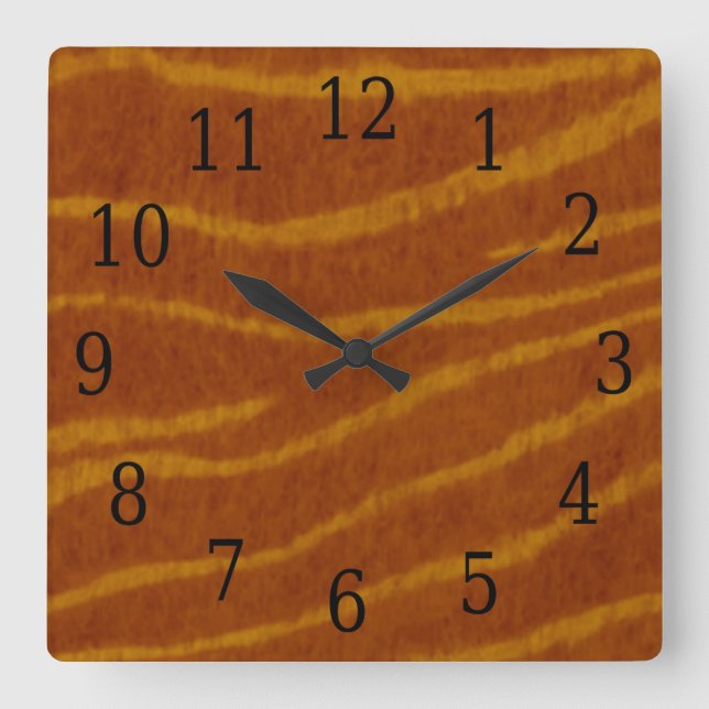Tiger Square Clock Quadratische Wanduhr (Vorderseite)