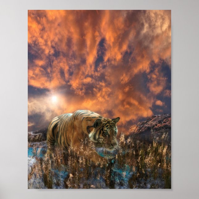 Tiger Stalking WHISPER AUF DEM BREEZE Poster (Vorne)