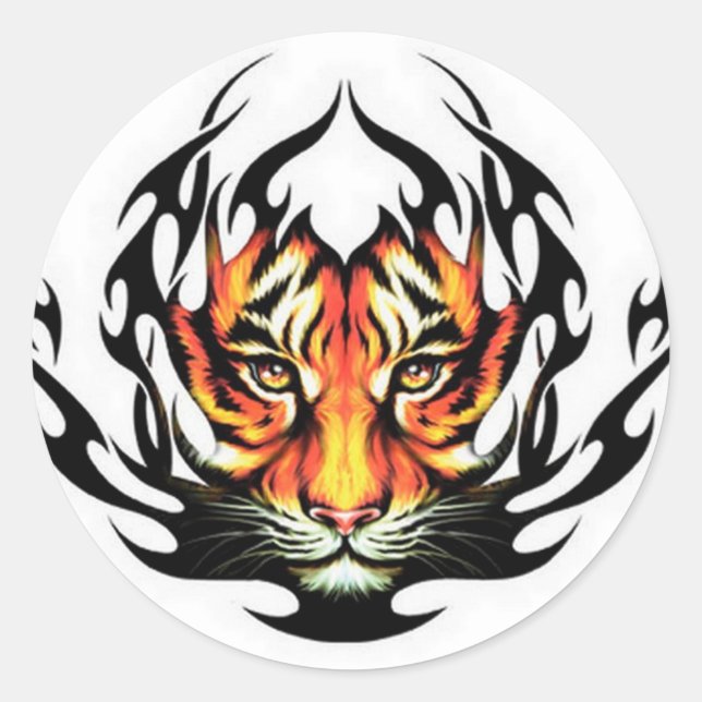 Tiger-Stamm Runder Aufkleber (Vorderseite)