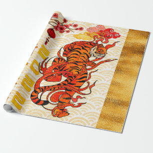 Tiger-Sternzeichen, 2022 Chinesisches Neujahr Geschenkpapier