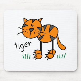 Tiger-Stickfigur-Mauspad Mousepad