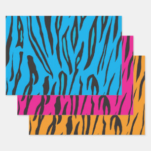 Tiger-Streifen Geschenkpapier Set