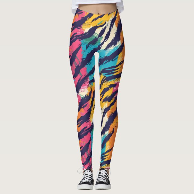 Tiger-Streifen Leggings (Vorderseite)