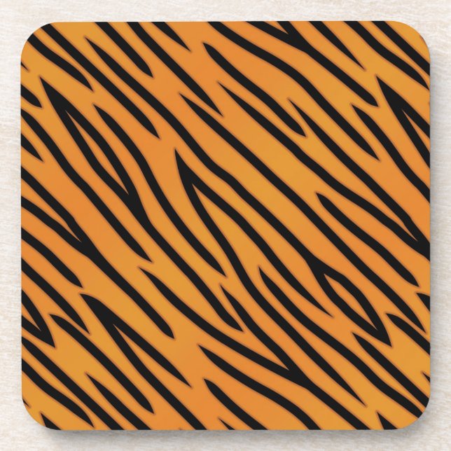 Tiger-Streifen-Muster Getränkeuntersetzer (Vorderseite)