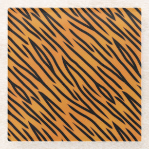 Tiger-Streifen-Muster Glasuntersetzer