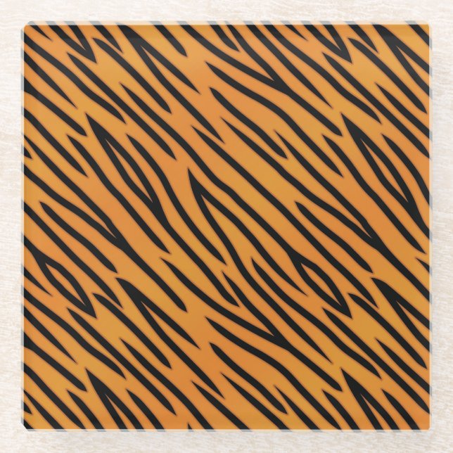 Tiger-Streifen-Muster Glasuntersetzer (Vorderseite)