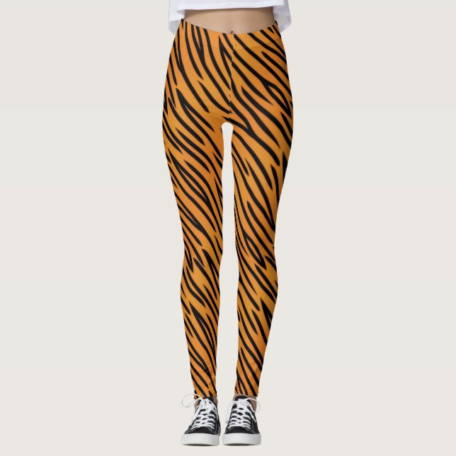 Tiger-Streifen-Muster Leggings (Vorderseite)