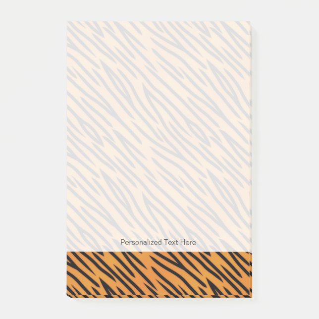 Tiger-Streifen-Muster Post-it Klebezettel (Vorderseite)