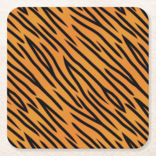 Tiger-Streifen-Muster Rechteckiger Pappuntersetzer