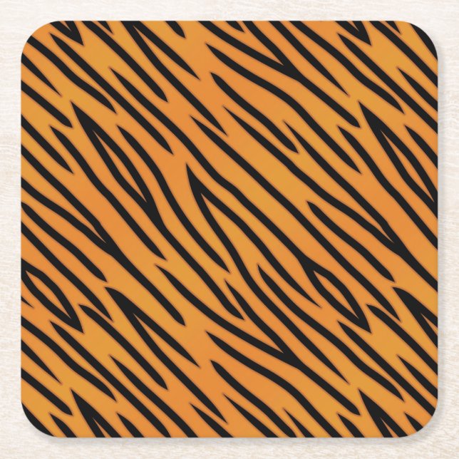 Tiger-Streifen-Muster Rechteckiger Pappuntersetzer (Vorderseite)