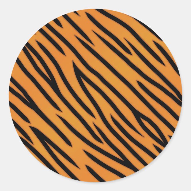 Tiger-Streifen-Muster Runder Aufkleber (Vorderseite)