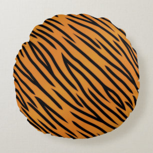 Tiger-Streifen-Muster Rundes Kissen