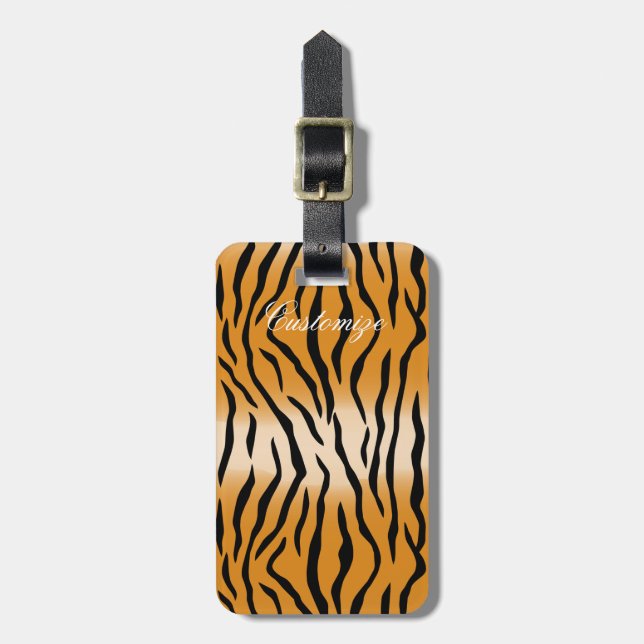 Tiger Streifen Muster Thunder_Cove Gepäckanhänger (Vorderseite vertikal)