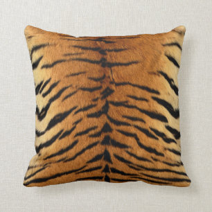 Tiger-Streifen-Pelz-Druck Kissen