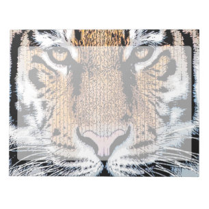Tiger Streifen Portrait in Grafik-Press-Stil Notizblock