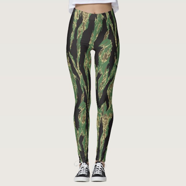 Tiger-Streifen-Tarnungs-Leggings Leggings (Vorderseite)