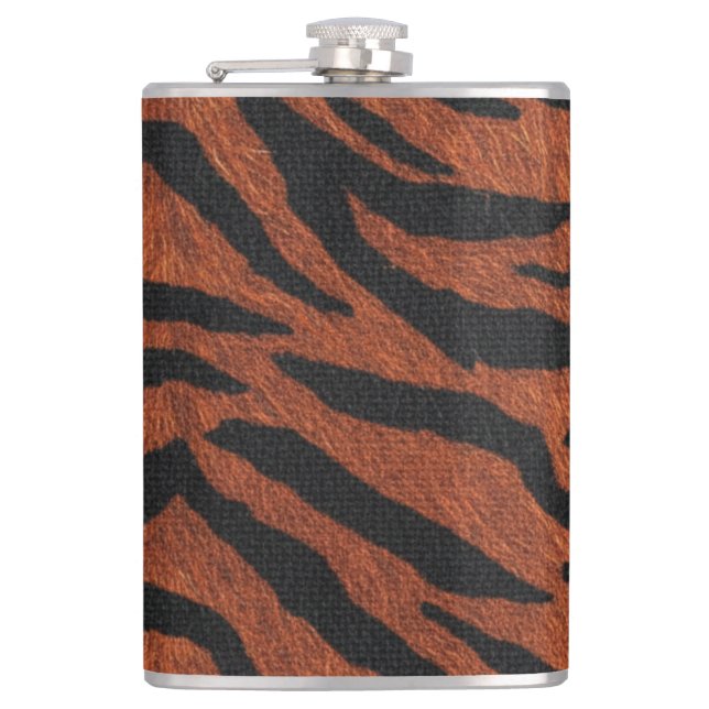 Tiger-Streifen-Wildmuster Flachmann (Vorderseite)