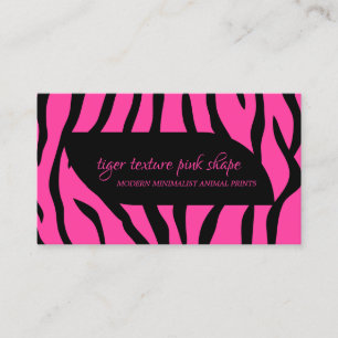 Tiger Streusel Textur Rosa Formrahmen Visitenkarte
