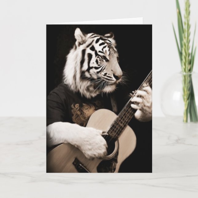 Tiger Strings – Elegante Musikkunst Karte (Vorderseite)
