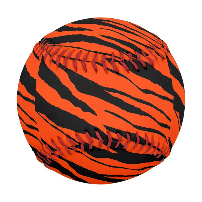 Tiger Strip Baseball-Black-Design 2 Baseball (Vorderseite)