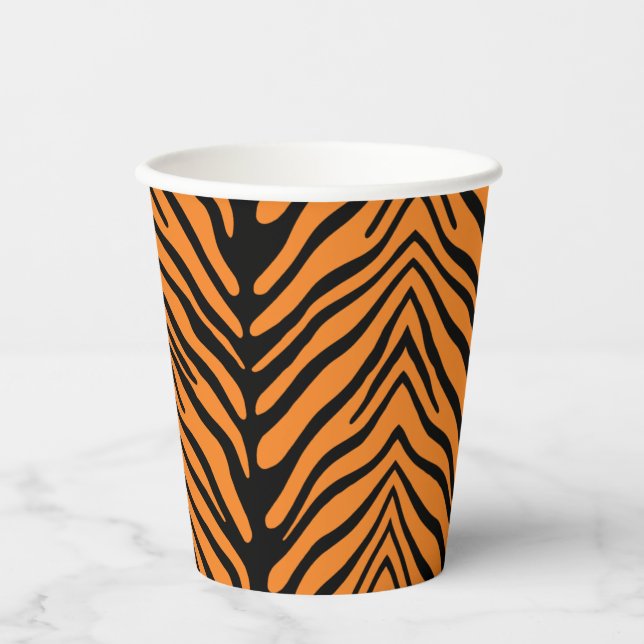Tiger Strip Muster Papier Cup Pappbecher (Vorderseite)