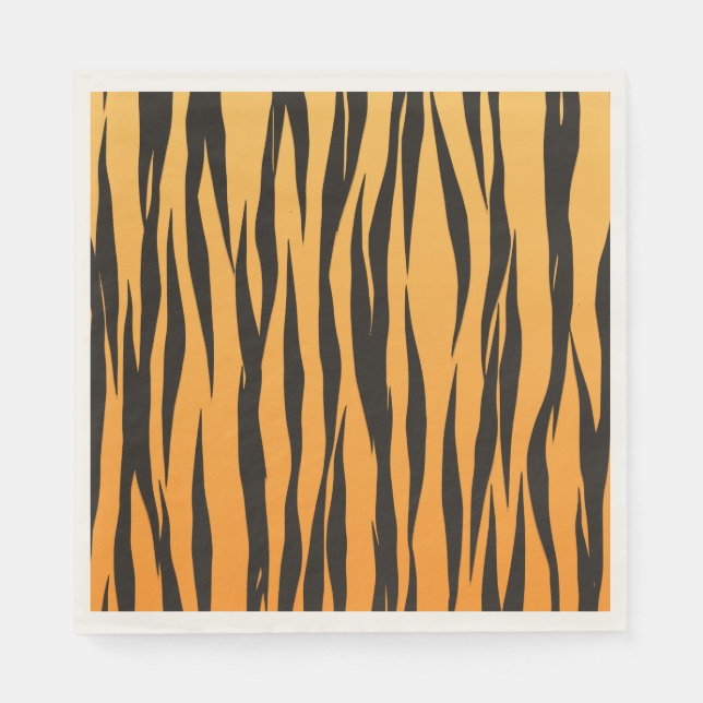 Tiger Stripe Black Gold Hochzeitstiefel Animal Pri Serviette (Vorderseite)