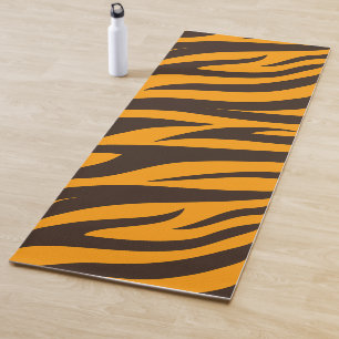 Tiger Stripe schwarz Orange Wildtier Hautmuster Yogamatte