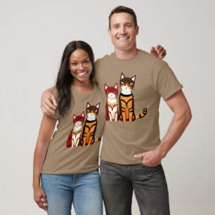 Tiger Striped Cat und Ginger Kitten T-Shirt