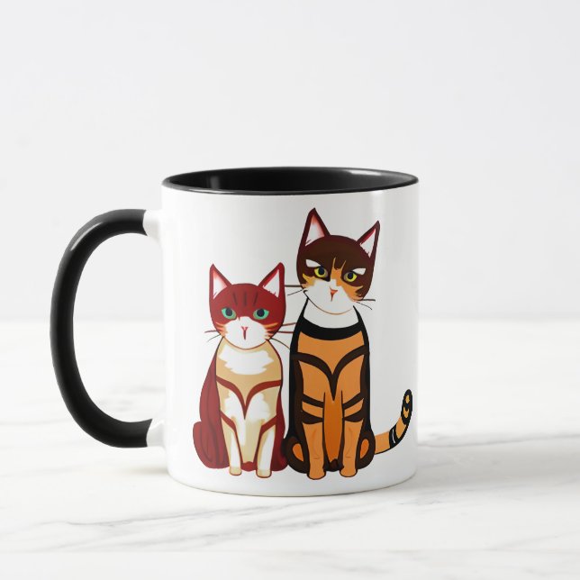Tiger Striped Cat und Ginger Kitten Tasse (Links)
