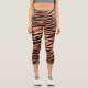 Tiger Stripes Animal Fur Metallische Rose Gold Capri Leggings (Front)