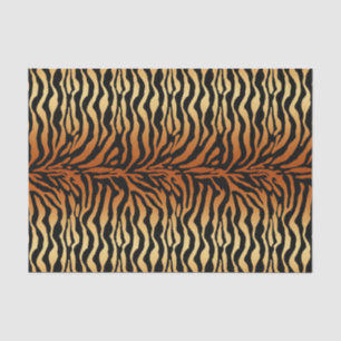 Tiger Stripes Animal Print, Amber, Schwarz und Tan Seidenpapier