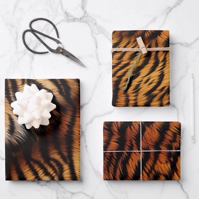 Tiger Stripes Geschenkpapier Set (Vorderseite)