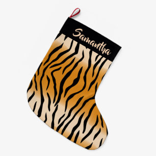 Tiger Stripes Muster Grosser Weihnachtsmann Strump Großer Weihnachtsstrumpf