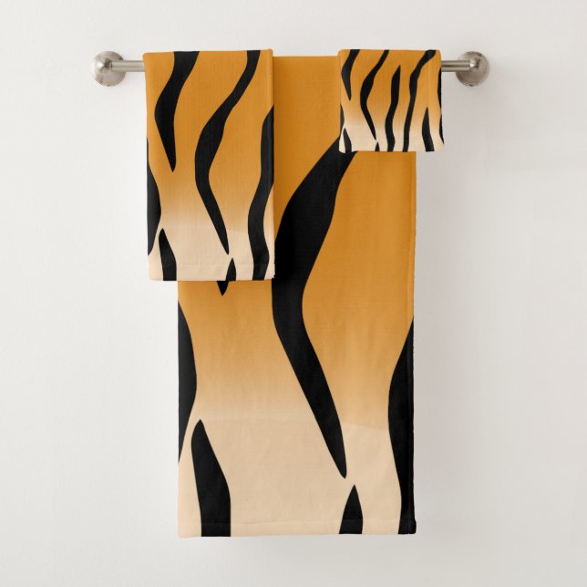 Tiger stripes pattern badhandtuch set (Insitu)