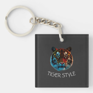 Tiger Style – Wilde Energie Grafik Schlüsselanhänger