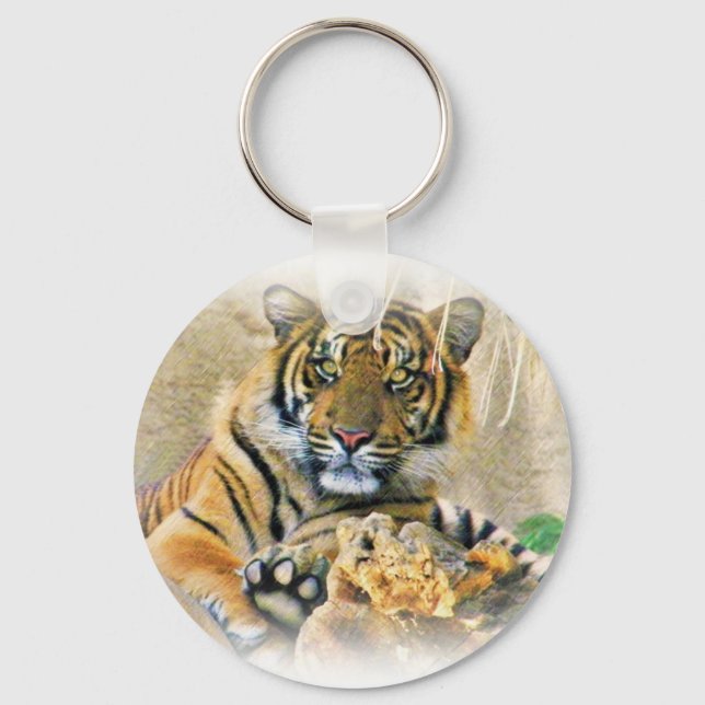 Tiger, Suche_ Schlüsselanhänger (Vorderseite)