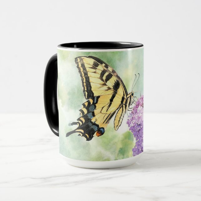 "Tiger Swallowtail auf Flieder"  Tasse (Vorderseite Links)