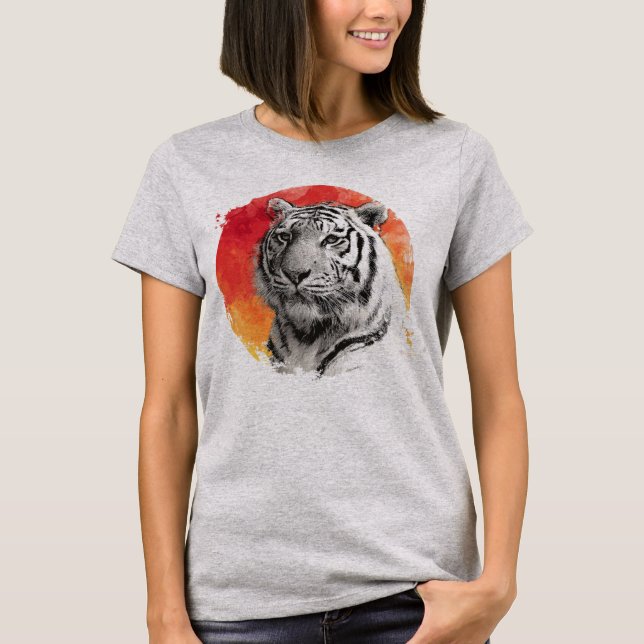 Tiger Symbol des Mutes. T-Shirt (Vorderseite)
