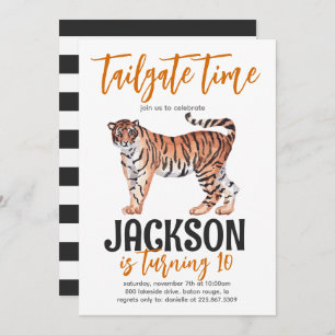 Tiger Tailgate Birthday Invite Einladung