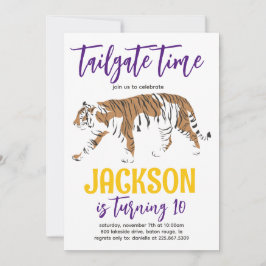 Tiger Tailgate Birthday Invite Einladung